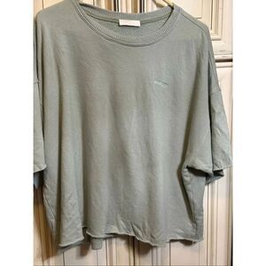 Sablyn Women's Crew Neck Oversized Short Sleeve Chandler Sweatshirt Green Large
